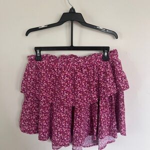 Aeropostale Pink Ruffled Tiered Mini Skirt 310